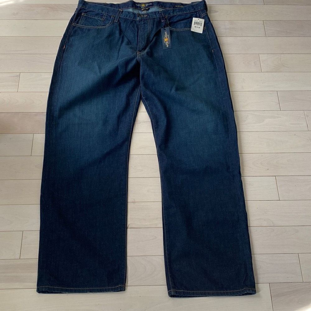 Lucky Brand Men's 181 Relaxed Fit Straight Jeans Dark Blue Size 38x30